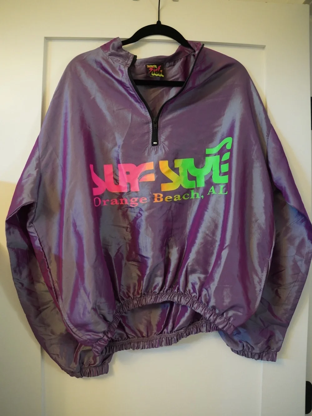 Surf Style Purple Jacket with Neon Logo